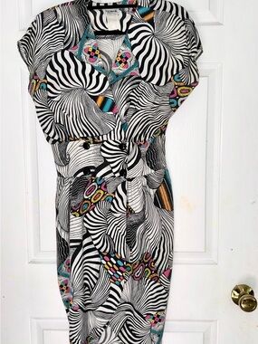 Rare Oraré Vintage 80’s Multi Color Abstract Zebra Print - 9/10